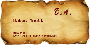 Bakos Anett névjegykártya