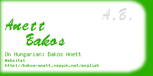 anett bakos business card